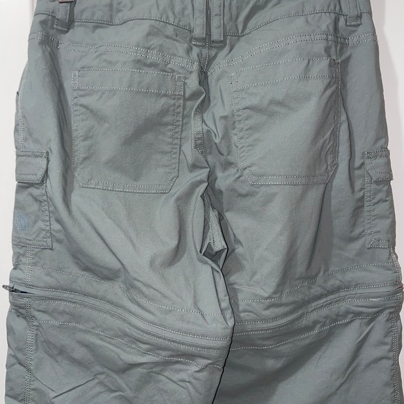 The North Face Women's Hiking Cargo Convertible Gray Nylon Zip Off Pants Sz 0 - Picture 5 of 10